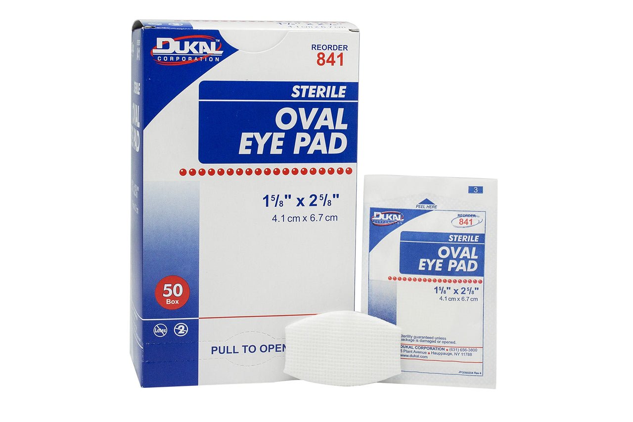 Dukal Eye Pad, Sterile, 1-5/8" x 2-5/8", White (Pack of 600)