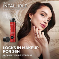Thumbnail for L'Oreal Paris Infallible 3-Second Setting Spray Mist, Microfine Mist for up to 36HR Wear, Clear, 1.76 oz (Pack of 2)