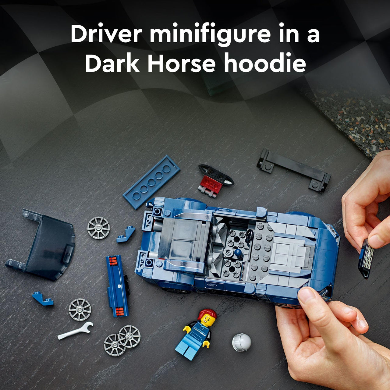 LEGO Speed Champions Ford Mustang Dark Horse Sports Car Toy, Buildable Ford Mustang Toy for Kids, Blue Car Model Set, Gift Idea for Boys and Girls Aged 9 Years Old and Up, 76920