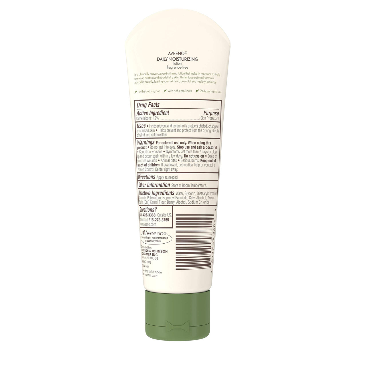 Aveeno Daily Moisturizing Body Lotion with Soothing Oat and Rich Emollients to Nourish Dry Skin, Fragrance-Free, 2.5 fl. oz