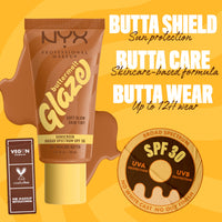 Thumbnail for NYX PROFESSIONAL MAKEUP Buttermelt Glaze Soft Glow Skin Tint + SPF 30, Up To 12HR Wear, 06 Praline Butta