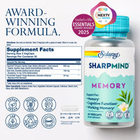 Thumbnail for SOLARAY SharpMind Memory Formula - Brain Supplements for Memory and Focus - Cognivia, Gotu Kola & Chaga Mushroom Supplement - Ginkgo Biloba Alternative - 60-Day Guarantee - 30 Servings, 60 VegCaps