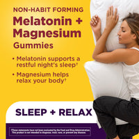 Thumbnail for Nature Made Melatonin + Magnesium Gummies, Sleep and Relax Support, Melatonin 3mg Non-Habit Forming Sleep Aid, Magnesium Citrate, 50 Gummies