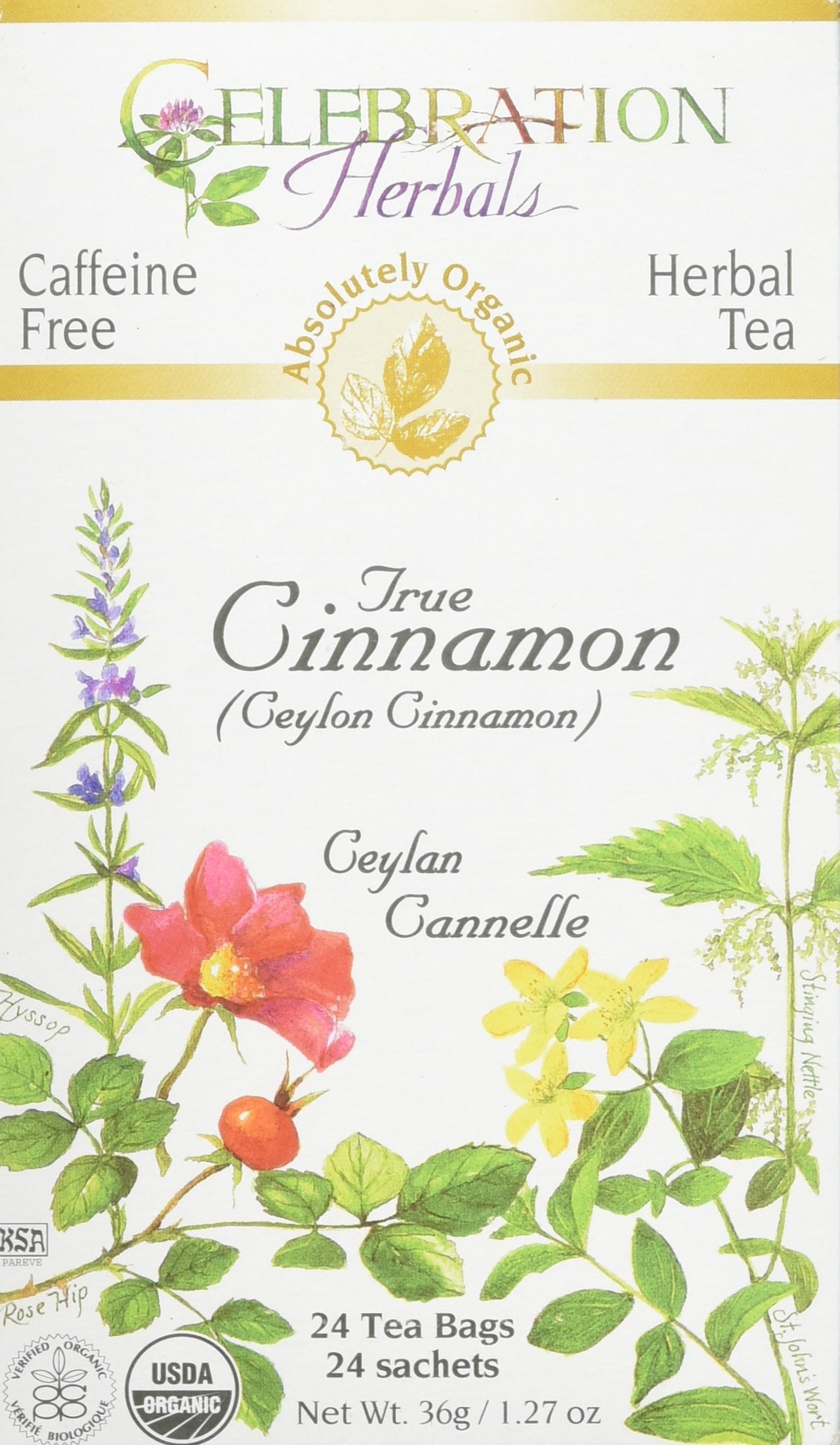 CELEBRATION HERBALS True Cinnamon Organic Tea 24 Bag, 0.02 Pound