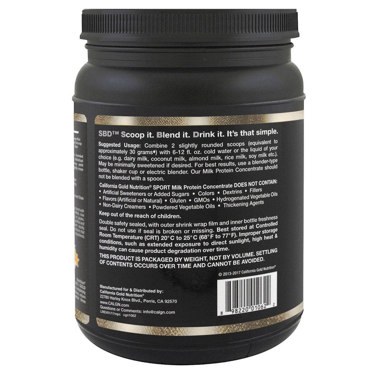 California Gold Nutrition Milk Protein Concentrate, 85% Milk Protein, Ultra-Low Lactose