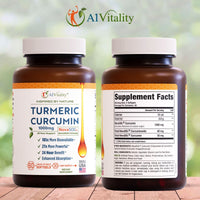Thumbnail for A1Vitality Turmeric Curcumin NovaSOL 1000mg - Nature's Joint Support Supplements - 185x Bioavailable Than Standard Curcumin - Natural Softgels