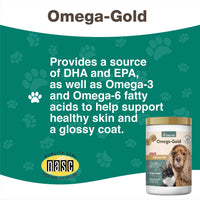 Thumbnail for NaturVet – Omega-Gold Plus Salmon Oil | Supports Healthy Skin & Glossy Coat | Enhanced with DHA, EPA, Omega-3 & Omega-6 | for Dogs & Cats | 180 Soft Chews