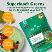 Thumbnail for Navitas Organics Superfood+ Greens Blend for Detox Support (Moringa + Kale + Wheatgrass), 6.3oz Bag, 30 Servings — Organic, Non-GMO, Vegan, Gluten-Free, Keto & Paleo.…