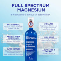 Thumbnail for Topical Magnesium Oil Spray Glass Bottle from Ancient Zechstein Sea and Trace Mineral 7 floz - Transdermal Pure Magnesium Spray Oil for Feet, Muscle Relaxation, Leg Cramps, Sleep and Overall Health