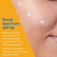 Thumbnail for CeraVe 100% Mineral Sunscreen SPF 50, Face sunscreen With Zinc Oxide & Titanium Dioxide, Hyaluronic Acid + Niacinamide + Ceramides, Oil Free, Travel Size 2.5 oz
