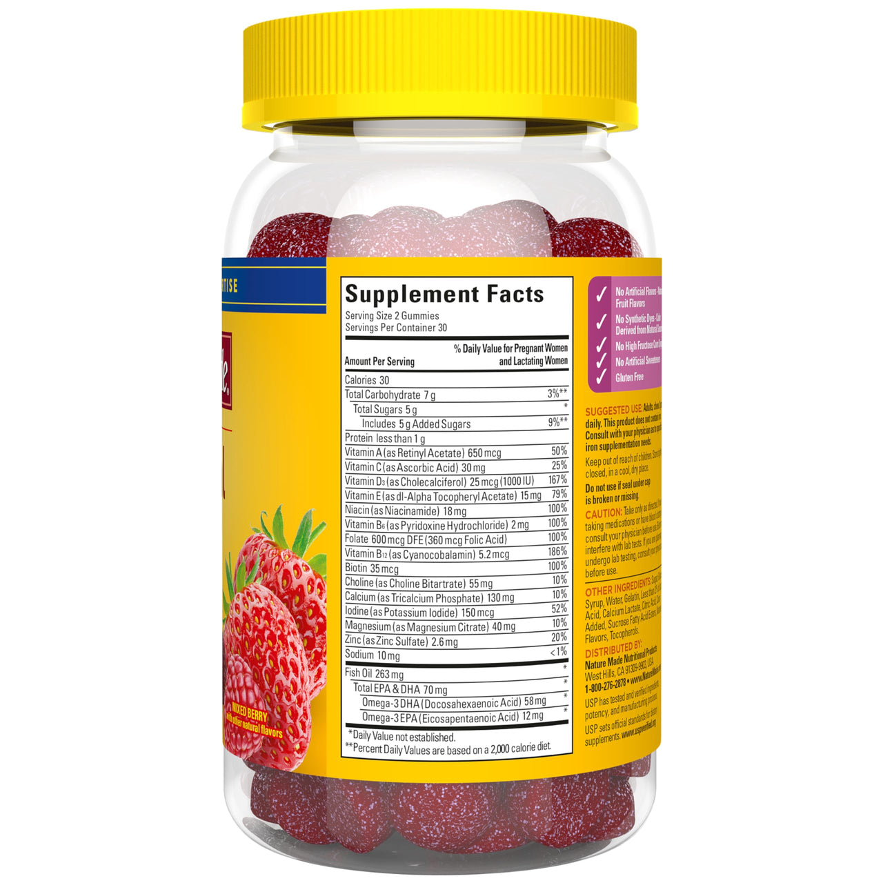 Nature Made Prenatal Gummies with DHA and Folic Acid, Prenatal Vitamins for Women for Daily Nutritional Support, 60 Gummies, 30 Day Supply