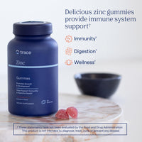 Thumbnail for Trace Minerals Zinc - Zinc Gummy Supplement for Healthy Development & Immune Support - Digestion & Metabolism - Children's Gummy - Gelatin-Free & Vegan - Elderberry Flavor - 60 Count (30 Servings)