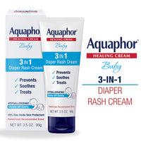 Thumbnail for Aquaphor Baby Diaper Rash Cream, 3-in-1 Diaper Rash Relief, 3.5 Oz Tube, (Pack of 3)