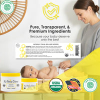 Thumbnail for La Petite Creme French Organic Diaper Balm (1 oz) - Healing & Nourishing Diaper Cream - Gentle & Safe Liniment Baby Lotion - USDA Certified Organic - Baby Essentials for Newborn