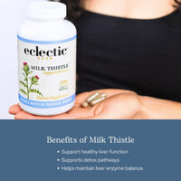 Thumbnail for Eclectic Herb - Premium Freeze Dried Milk Thistle Capsules | Silymarin Supplement | Liver Support, Detox, Cleanse + Maintain | Vegan, Natural, Non-GMO, Gluten Free (240 CT | 600 mg)