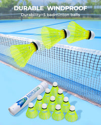 Thumbnail for HIRALIY 12 Pack Badminton Birdies, NylonDurable Shuttlecocks for Backyard & Baseball Batting Practice, Wind Resistant Speed 77 Yellow Bulk Ball Set for Family, Beginners & Outdoor Sports (12, Yellow)
