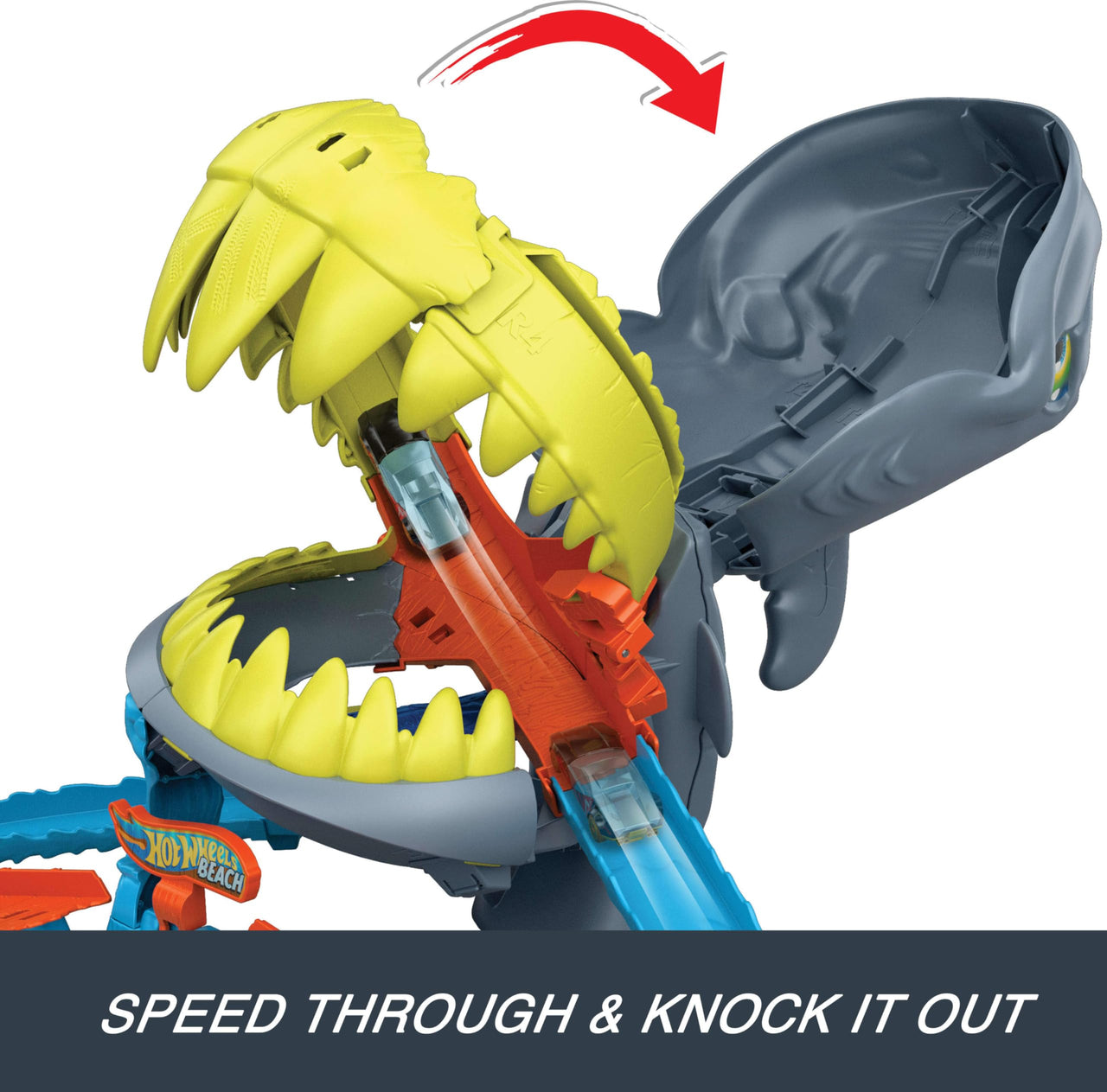 Hot Wheels City Shark Chomp Beach Playset & 1:64 Scale Toy Car