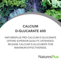 Thumbnail for NaturesPlus PRO Calcium D-Glucarate (CDG) 600 mg - 90 Capsules - Non-GMO, Vegan, Gluten Free, Soy Free - 90 Servings