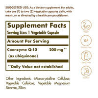 Thumbnail for Solgar Vegetarian CoQ-10 200 mg, 60 Vegetable Capsules - Heart Healthy, Protective Antioxidant - Coenzyme Q10 (CoQ-10) Supplement - Vegan, Gluten Free, Dairy Free, Kosher - 60 Servings