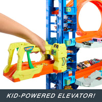 Thumbnail for Hot Wheels City Ultimate Garage Track Set with 2 Die-Cast Toy Cars & Car-Eating Dragon, Stores 50+ Vehicles, 4 Levels