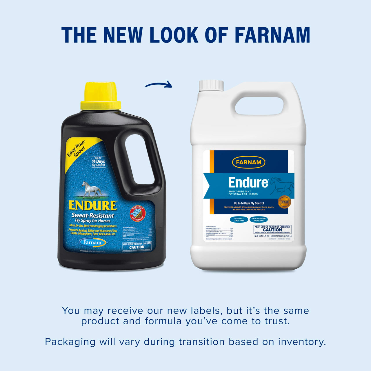 Farnam Endure Sweat-Resistant Fly Spray for Horses, Sweat-Rsistant Formula Lasts Up to 14 Days, Kills and Repels Against Flies, Gnats, Mosquitoes, Ticks & Lice, 128 oz.