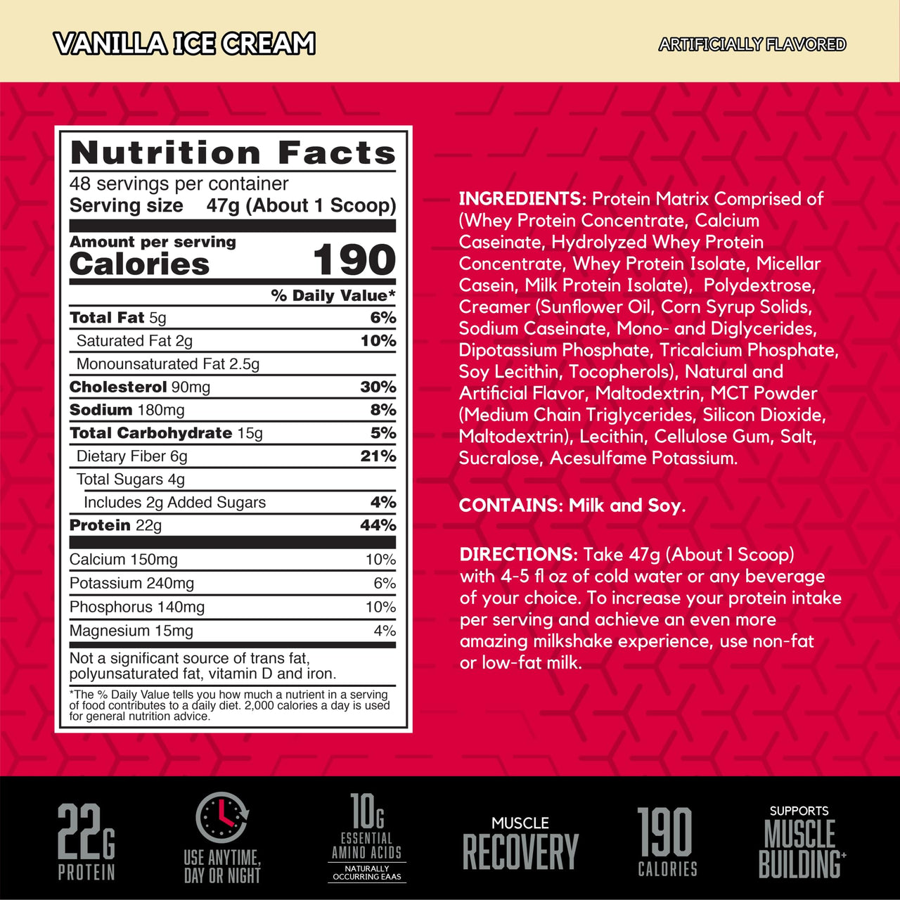 BSN SYNTHA-6 Whey Protein Powder, Micellar Casein, Milk Protein Isolate Powder, Vanilla Ice Cream, 5 Pounds, 48 Servings (Pack of 1) - Package May Vary