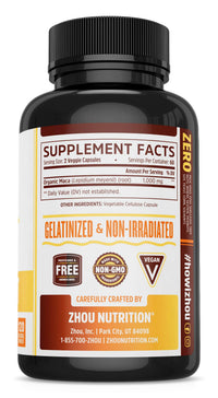 Thumbnail for Zhou Maca Root | Wellness Supplement for Men & Women | Boosts Energy | 60 Servings, 120 Count