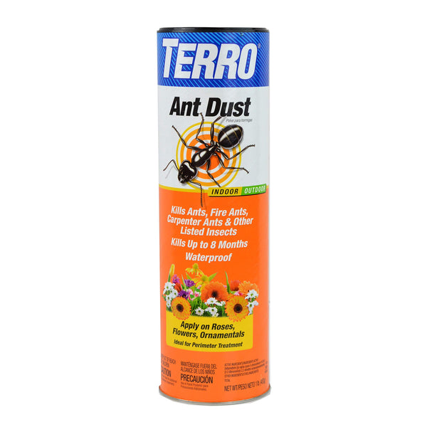 TERRO Ant Dust Powder Killer for Indoors and Outdoors - Kills Ants, Fire Ants, Roaches, Spiders, and Other Insects - T600 - Up to 8 Months Protection - Easy to Use