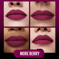 Thumbnail for Maybelline Color Sensational Ultimatte Matte Lipstick, Non-Drying, Intense Color Pigment, More Berry, Warm Berry Purple, 1 Count