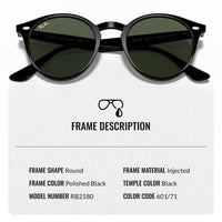 Thumbnail for Ray-Ban RB2180 Round Shape Sunglasses for Men and Women- Timeless Classic Sun Glasses with Modern Elegance - Premium UV Protection & Classic Lenses - Designer Men's and Women's Sunglasses