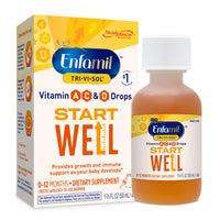Thumbnail for Enfamil Tri-Vi-Sol Infant Multivitamin Drops, Supports Growth & Immune Health for Babies, 50mL Bottle