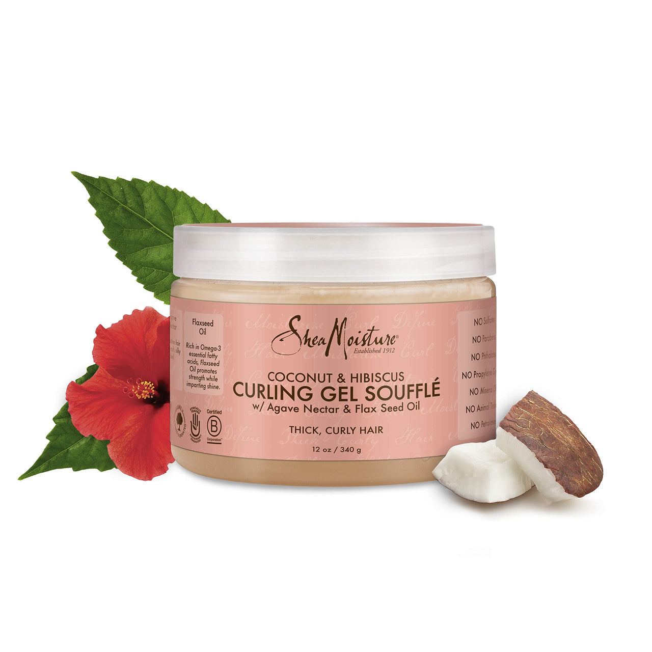 Shea Moisture Coconut & Hibiscus Gel Souffle 12 Ounce (354ml) (2 Pack)