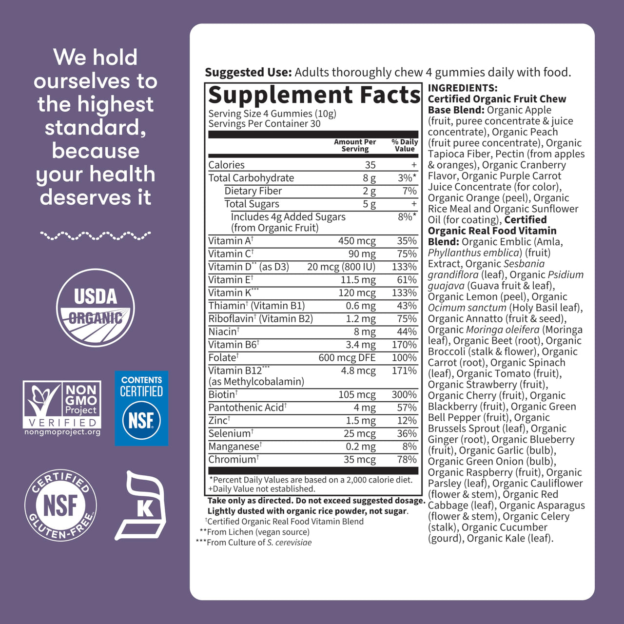 Garden of Life Organics Prenatal Gummies Multivitamin with Vitamin D3, B6, B12, C & Folate for Healthy Fetal Development – Organic, Non-GMO, Gluten-Free, Vegan, Berry Flavor, 30 Day Supply