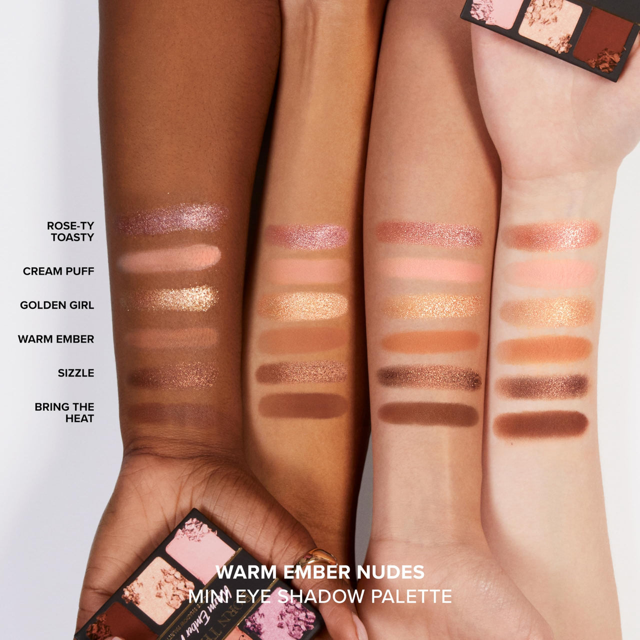 Too Faced Born This Way Natural Nudes Mini Eye Shadow Palette Makeup | Creamy, High Pigment Matte + Shimmer Shades, 0.2 Ounce, Warm Ember Nudes