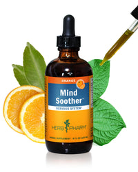 Thumbnail for Herb Pharm Mind Soother: Orange Liquid Herbal Formula: ith Non-GMO Noble Kava & Sweet Orange Essential Oil, Stabilizing Support for Calm & Relaxation, Vegan, Gluten-Free, Up to ~3 Month Supply, 4 oz*