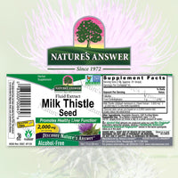 Thumbnail for Nature's Answer Alcohol-Free Milk Thistle 1 Ounce Extract | Supports Hepatic System | Vegan | Non-GMO | Gluten Free | Kosher