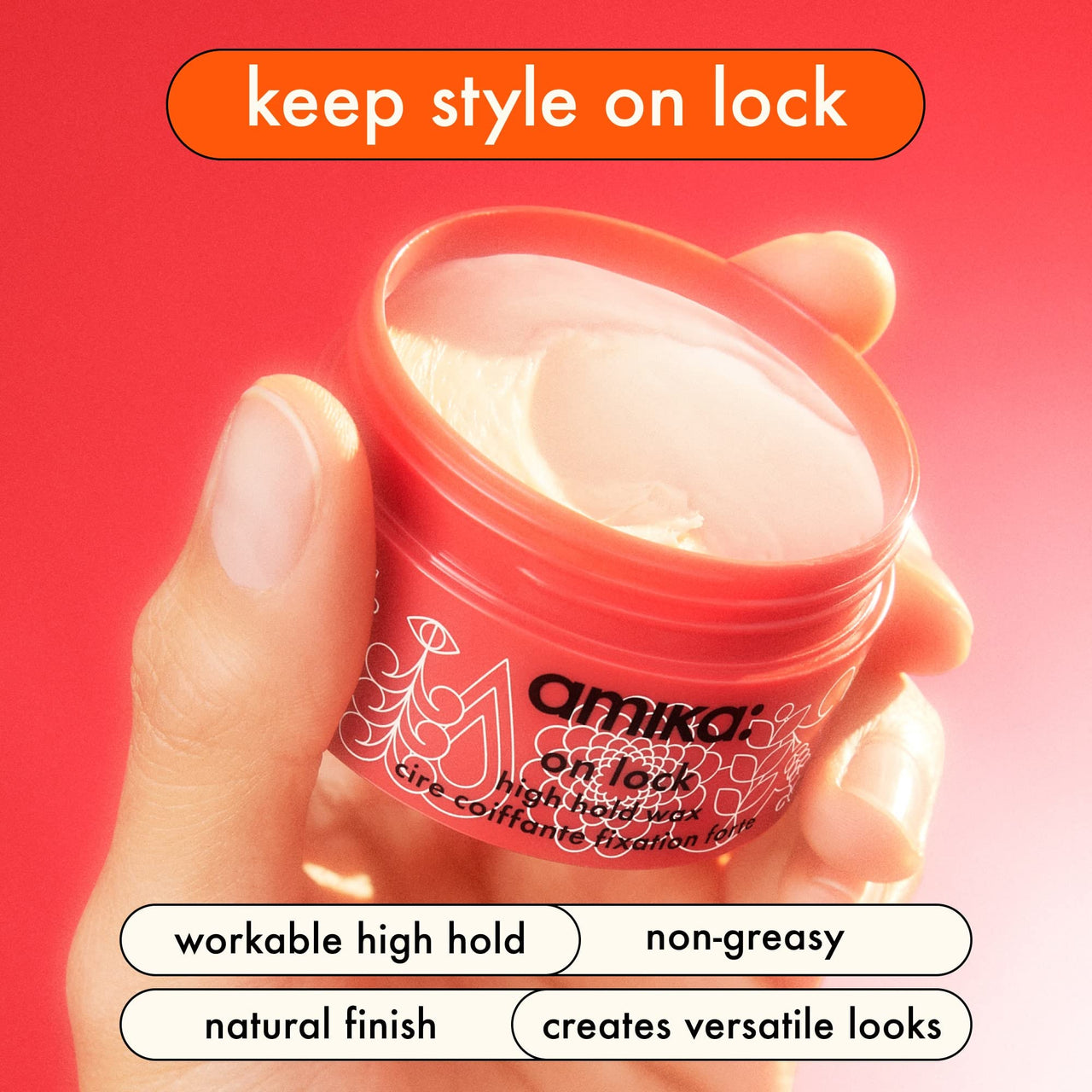 amika on lock high hold hair wax