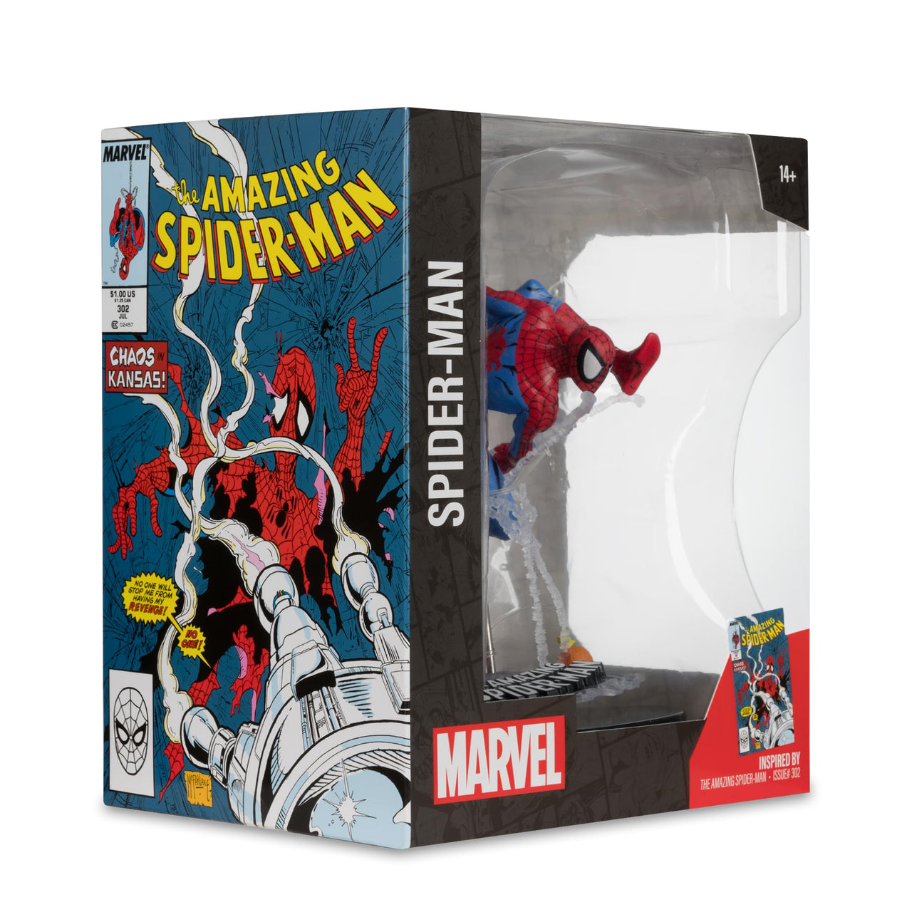 McFarlane Toys - Marvel Spider-Man 1:10th Scale Collectible with Scene (The Amazing Spider-Man #302)