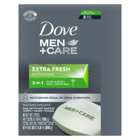 Thumbnail for DOVE MEN + CARE 3 in 1 Bar Cleanser for Body, Face, and Shaving Extra Fresh Body and Facial Cleanser More Moisturizing Than Bar Soap to Clean and Hydrate Skin 3.75 Ounce (Pack of 8)