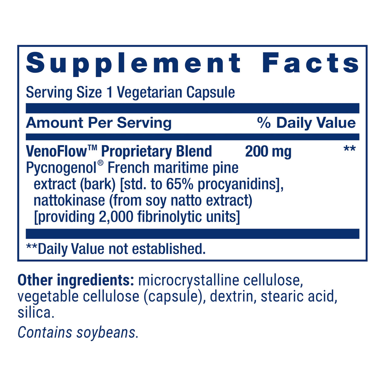 Life Extension VenoFlow™, nattokinase Enzyme, French Maritime Pine bark Extract, Supports Healthy Vascular Function, arm and Leg Circulation, Gluten Free, Non-GMO, Vegetarian, 1-Daily, 30 Capsules
