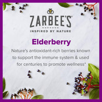 Thumbnail for Zarbee’s Elderberry Gummies Daily Immune Support Supplement with Vitamins A C D E & Zinc, Black Elderberry Extract, Natural Berry Flavor, Vegetarian, Gelatin-Free, 60 ct
