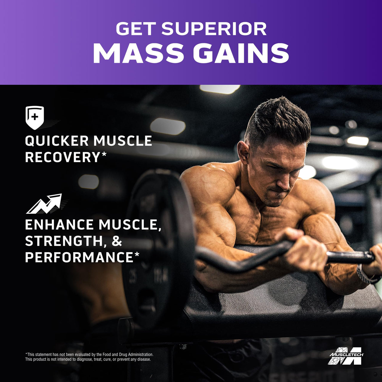 MuscleTech High Protein Mass Gainer for Men & Women - Protein Powder Shakes for Weight Gain, Muscle Building & Recovery with Creatine Monohydrate - Vanilla Milkshake, 5.15 Pound