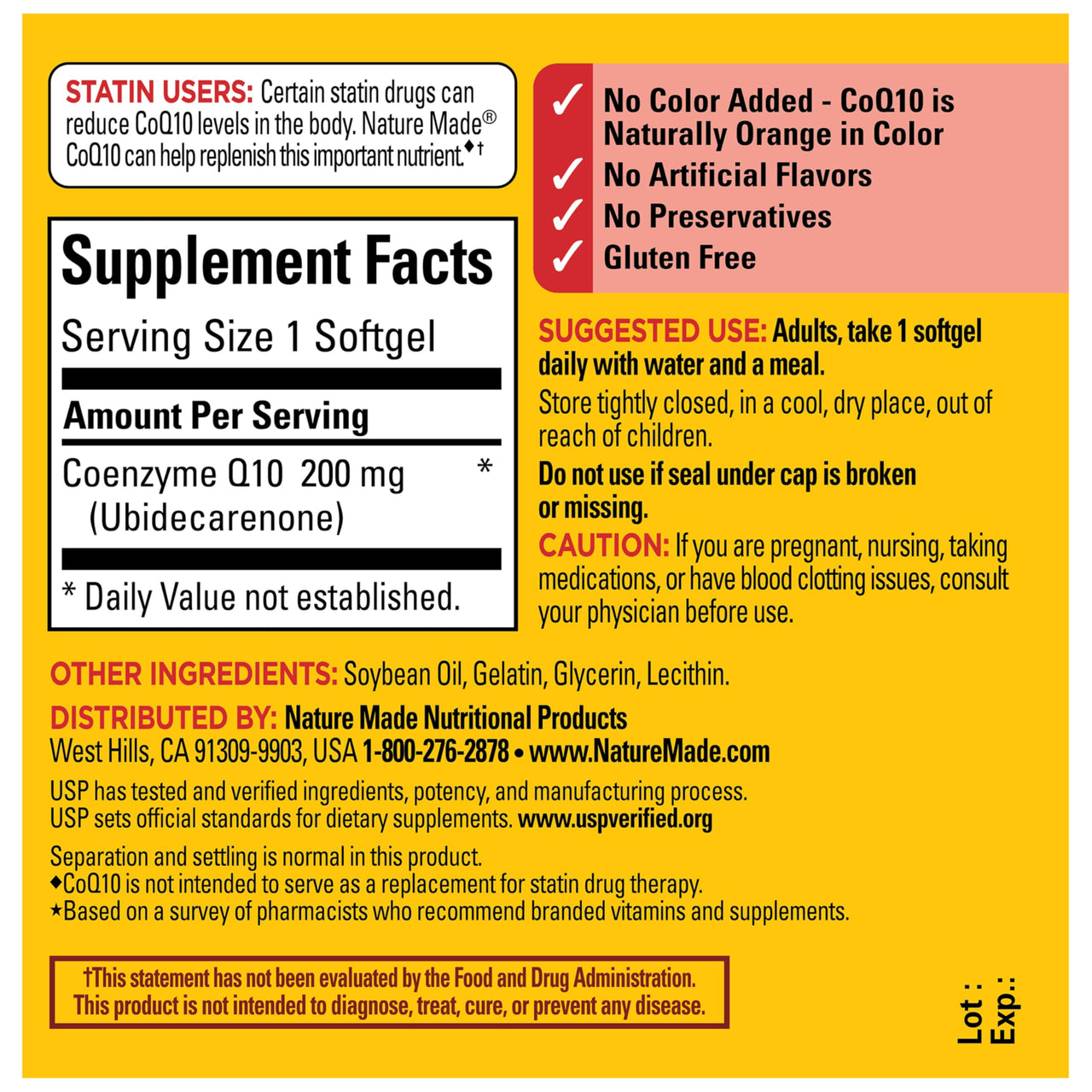 Nature Made CoQ10 200mg Softgels, Dietary Supplement for Heart Health Support, 30 Softgels, 30 Day Supply