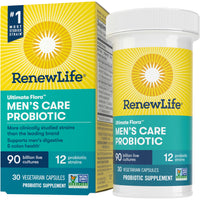 Thumbnail for Renew Life Men's Care Probiotic Capsules, Supports Mens Digestive, Colon, Immune and Respiratory Health, L. Rhamnosus GG, Dairy, Soy and gluten-free, 90 Billion CFU, 30 Count