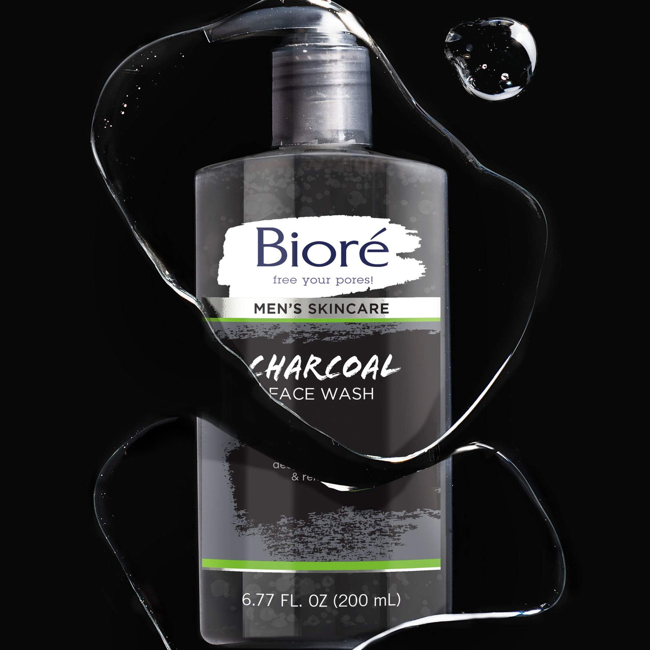 Bioré Men's Skincare Charcoal Face Wash, Deep Cleans Pores & Refreshes Skin, 6.77 Fl. Ounces