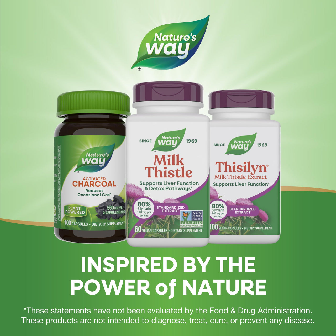 Nature's Way Milk Thistle, Supports Liver Function & Liver Detox Pathways*, 175 mg Milk Thistle Seed Extract Standardized to 80% Silymarin per Serving, Vegan, 60 Capsules (Packaging May Vary)