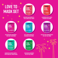 Thumbnail for Freeman Facial Love To Mask Variety Pack: Oil Absorbing Clay, Detoxifying Charcoal, Clearing Peel Off, Hydrating Gel Cream, Exfoliating Scrub (14 Piece Kit with Bonus Buffer and Headband)