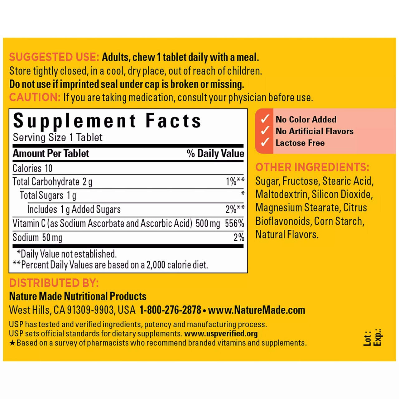 Nature Made Chewable Vitamin C 500 mg Tablets, 60 Count to Help Support the Immune System? (Pack of 3)