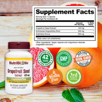 Thumbnail for NutriBiotic Grapefruit Seed Extract CapsulesPlus, 125 mg of GSE, 90 Count