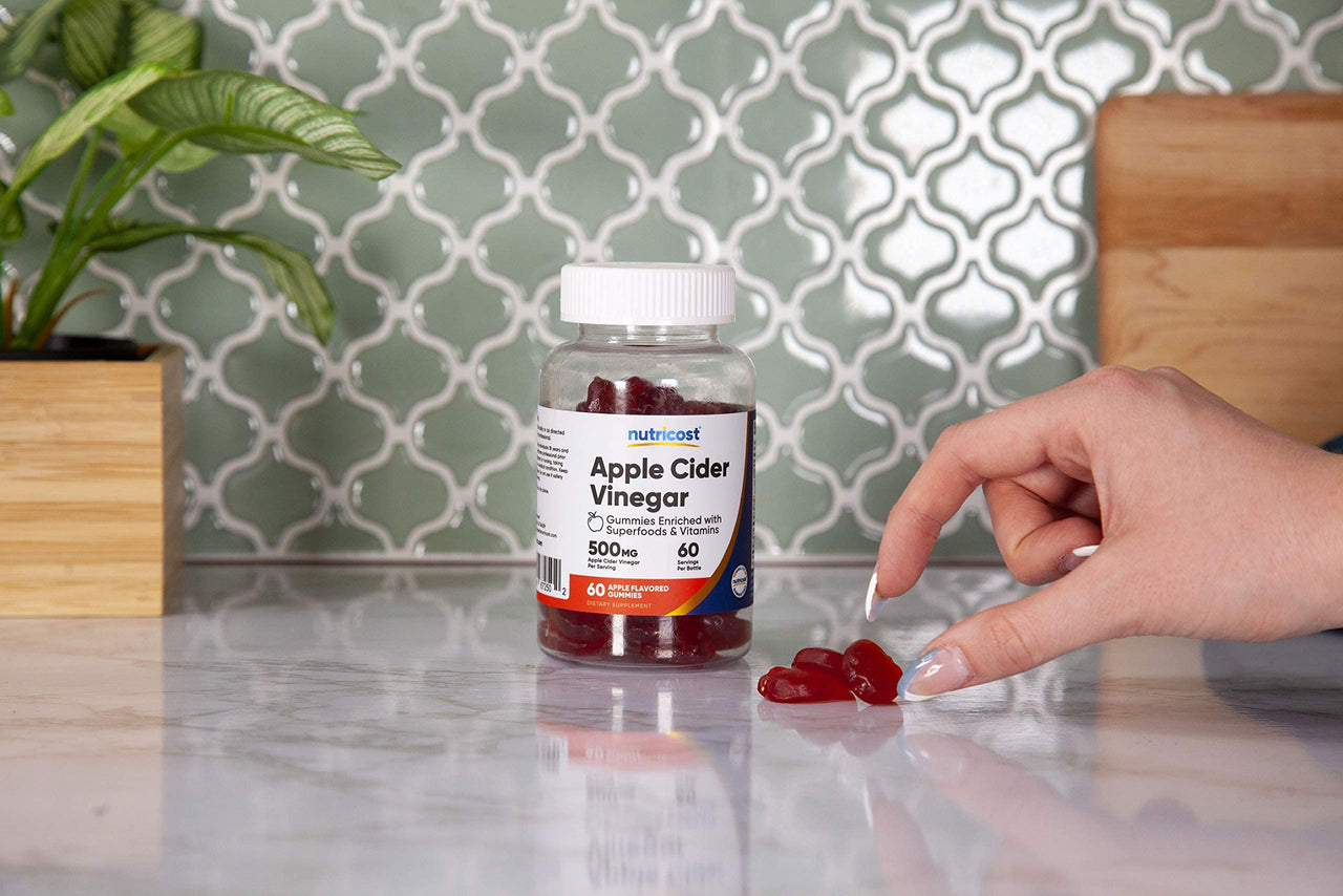 Nutricost Apple Cider Vinegar 500mg, 60 Gummies, Apple Flavored - Gluten Free, Non-GMO, No Corn Syrup